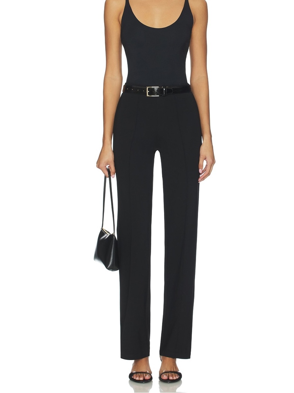 Skims Essential Pants - High waist pintuck straight pant - Obsidian - Medium